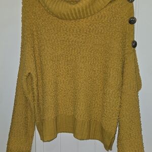 Stylish Mustard Cowl Neck Sweater